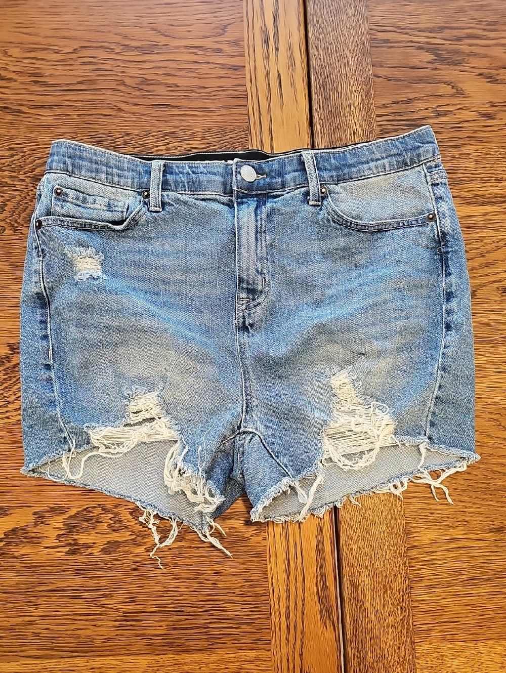 torrid Light Blue Distressed Denim Cutoff Shorts